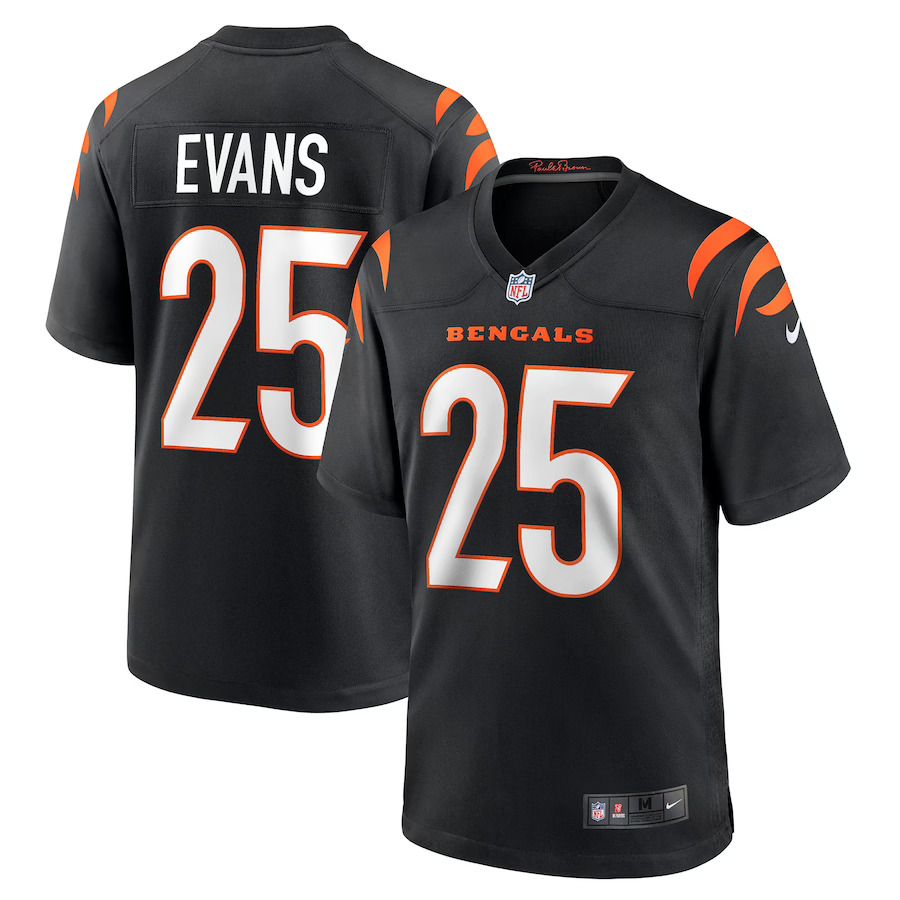 Men Cincinnati Bengals #25 Chris Evans Nike Black Game NFL Jersey